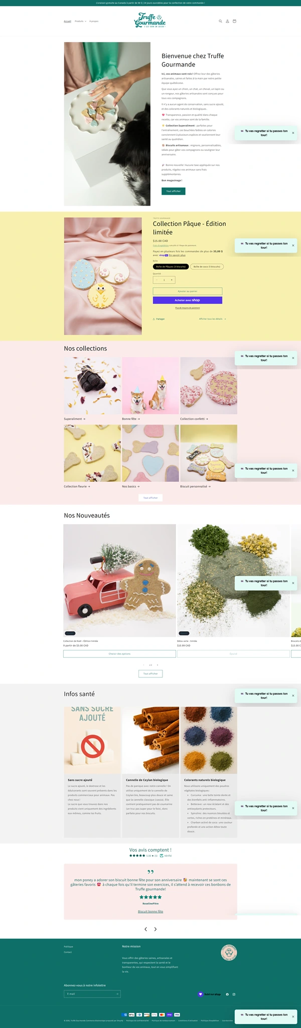 Page d&rsquo;accueil La Truffe Gourmande avant la refonte